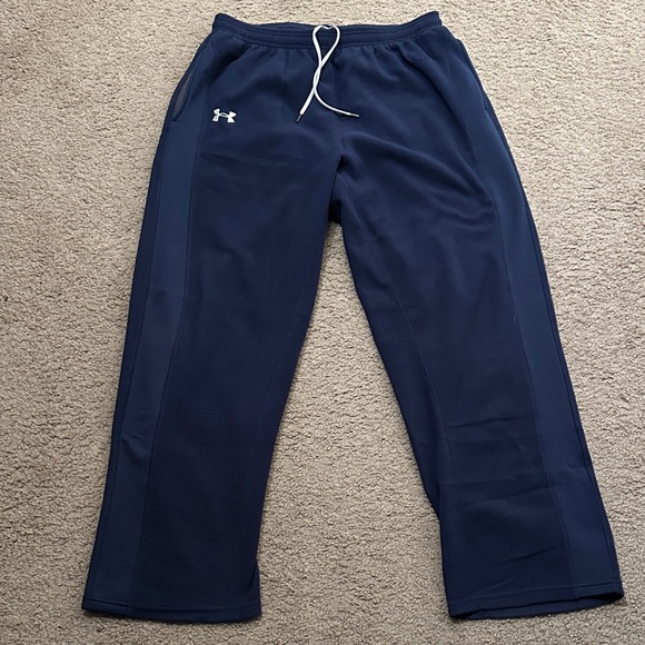 Under Armour Other - Under Armour Mens Elastic Waist Drawstring Fleece Sweatpants Navy Blue Size L